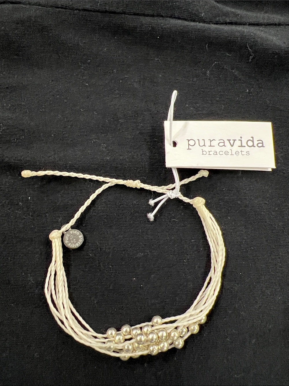 Pura Vida Cream Multi-Strand Beaded Bracelet with Silver Accents